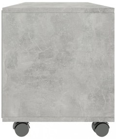 betonszürke szerelt fa TV-szekrény görgőkkel 90 x 35 x 35 cm