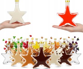 20x Palackok Csillag 200ml Karácsonyi Tinktúra Palack likőr gyümölcslé Ajándék