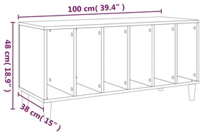 füstös tölgy színű szerelt fa hanglemezszekrény 100x38x48 cm