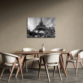 Kép - Eiffel-torony, fekete-fehér (70x50 cm)