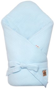 Muszlin kötős pólyazsák, Baby Nellys, 75x75 cm, kék