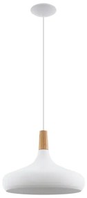 Eglo 901179-Függeszték kábellel SABINAR 1xE27/40W/230V Ø 40 cm fehér-