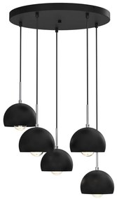 Csillár zsinóron COOL 5xE27/60W/230V fekete