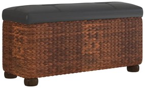 2 db gyékény tárolópad barna párnával 69 cm
