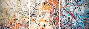 Kép - Mozaik absztrakció (órával) (90x30 cm)
