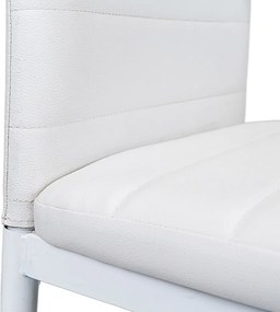 Tino NOVA Étkezőszék fehér textilbőr + fém - fehér