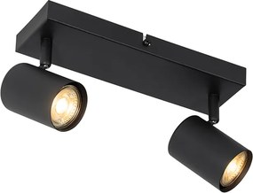 Modern mennyezeti lámpa fekete 2-lámpás állítható téglalap alakú - Jeana