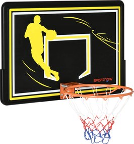 SPORTNOW Fali Kosárlabda Gyűrű, Kültéri Kosárlabda Gyűrű, Törhetetlen Hátsó Lemez, Szakadásálló Háló, Acél Szerkezet, Szerelési Tartozékokkal, Beltéri