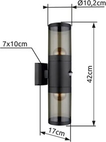 GLOBO 32014-2BSS XELOO Modern Kültéri Fali Lámpa IP44