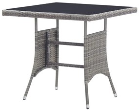 szürke polyrattan kerti asztal 80 x 80 x 74 cm