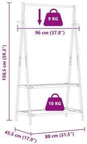 bambusz ruhaállvány polcokkal 96 x 45,5 x 150,5 cm