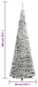 könnyen felállítható műkarácsonyfa hóval 150 LED-del 180 cm