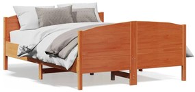viaszbarna tömör fenyőfa ágy matrac nélkül 150 x 200 cm