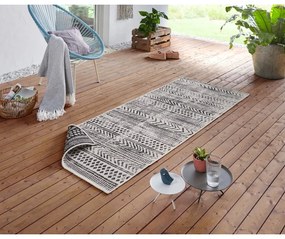 Biri fekete-krémszínű kültéri szőnyeg, 80 x 250 cm - NORTHRUGS