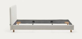 Szürke kárpitozott egyszemélyes ágy ágyrács nélkül 90x200 cm Valma – Kave Home