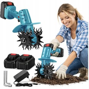 Kézi kerti kultivátor talajlazításhoz - 2 db akkumulátor