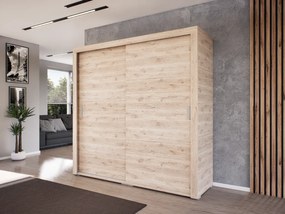 Luxara Tolóajtós Gardrób (Fehér Tölgy) modern