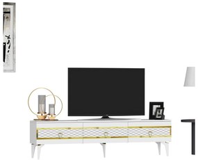 TV asztal/szekrény Vadiki 2 (fehér + arany) . 1095403