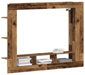 TV szekrény fali elhelyezés, régi fa 152x22x113 cm