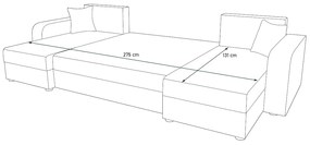 WELTA ágyázható U alakú ülőgarnitúra 313x80x139 mikrofázis 15/31