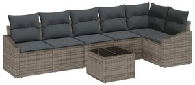 vidaXL Kanapé Szett párnával 7 pcs Szürke polirattan