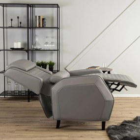 Elegáns Dönthető Relaxfotel Szürke Eco-bőr Kárpittal. VIPER