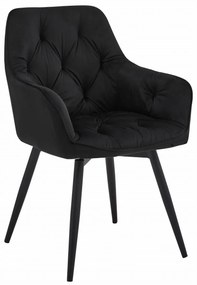 JORK360 VELVET fekete forgó étkezőszék