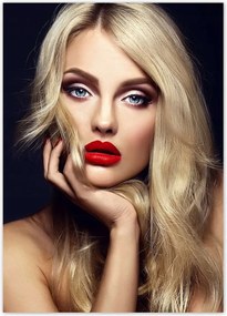 Poszterek 50x70 Hölgy piros rúzsban