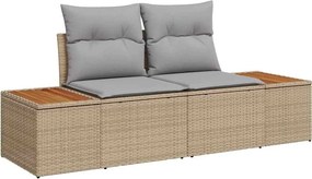 vidaXL Kerti kanapé Bézs 184 x 62 x 85cm polirattan