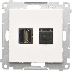 Simon 55 Hdmi aljzat RJ45 számítógépes aljzat kat.6. Fehér matt TGHRJ45.01/111
