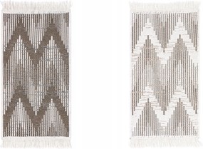 Kétoldalas Szőnyeg Rojtokkal Barna Geometrikus Orient Szőnyeg 40x70cm