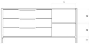 Natúr színű tölgyfa alacsony komód 140x64 cm Twig – The Beds