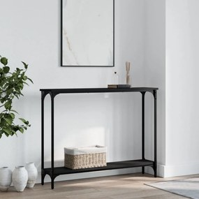 fekete szerelt fa tálalóasztal 100 x 22,5 x 75 cm