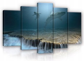 Vászonkép 100x60 Víz alatti világ óceán cápák korallzátony mélység tengeri állatvilág