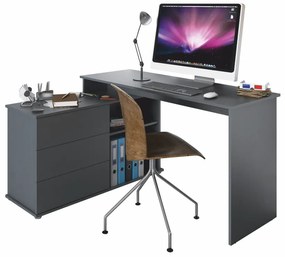 Univerzális sarok PC asztal, grafit, TERINO