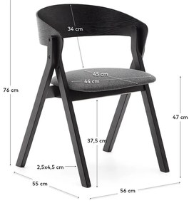 Fekete étkezőszék Godia – Kave Home