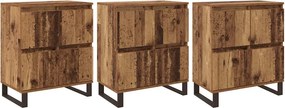 vidaXL Széf 3 pcs Öreg fa 60 x 35 x 70 cm