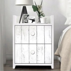 Öntapadós Tapéta Fehér 3D Furnér Deszka 45cm x 10m