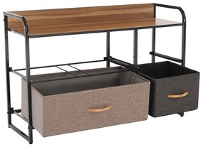 HAZEL TYP 4 szekrény szövet fiókokkal, barna, S