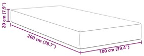 Ágy Matrac matracmal Világosszürke 100 x 200 cm szövet