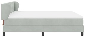 Boxspring Ágy Matrac Világosszürke 180x200 cm, Bársonyos