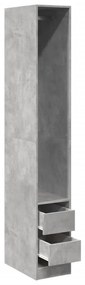 Betonszürke szerelt fa ruhásszekrény 30 x 50 x 200 cm
