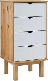 vidaXL OTTA barna és fehér tömör fenyőfa fiókos szekrény 45x39x90 cm