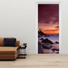 Fotótapéta ajtóra - Naplemente a tengerparton (95x205cm)