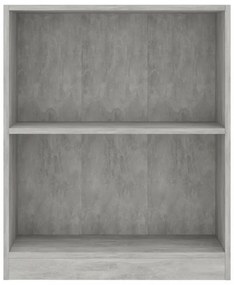 betonszürke szerelt fa könyvespolc 60 x 24 x 76 cm