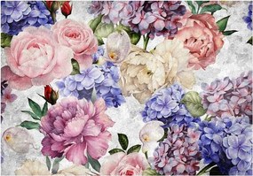 Hálószoba fotótapéta Virágok peonie beton 254x184