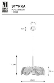 Markslöjd 108659 - Csillár zsinóron STYRKA 1xE27/40W/230V átm. 63 cm bézs