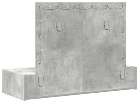 fali akasztós öltözőasztal LED lámpákkal beton szürkében