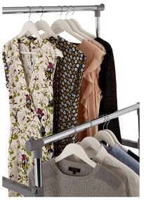 Ezüstszínű fém teleszkópos-gurulós ruhatartó állvány – Premier Housewares