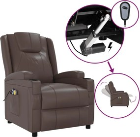 vidaXL barna műbőr elektromos masszázsfotel